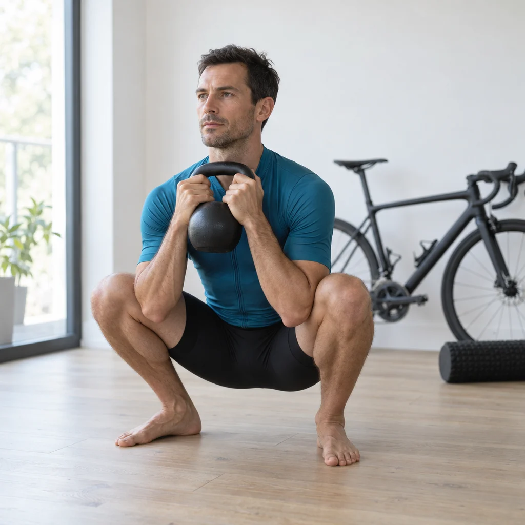 Goblet squat for cycling strength