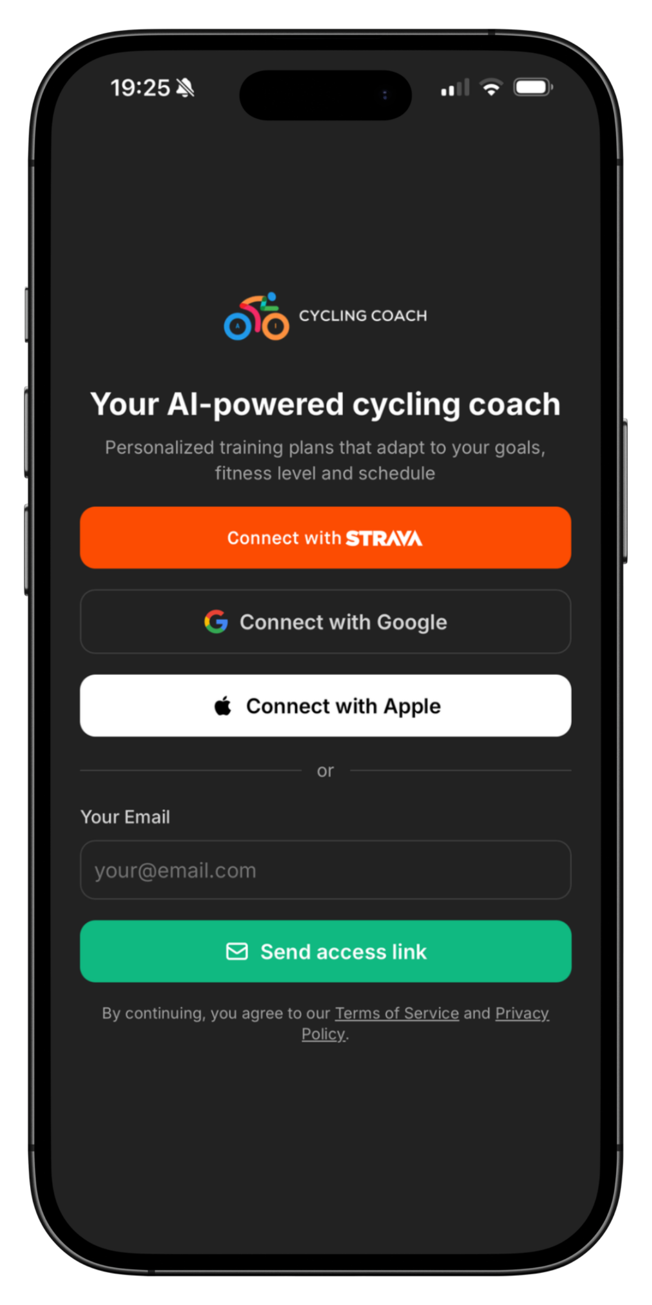 Create Your Account iOS app screenshot