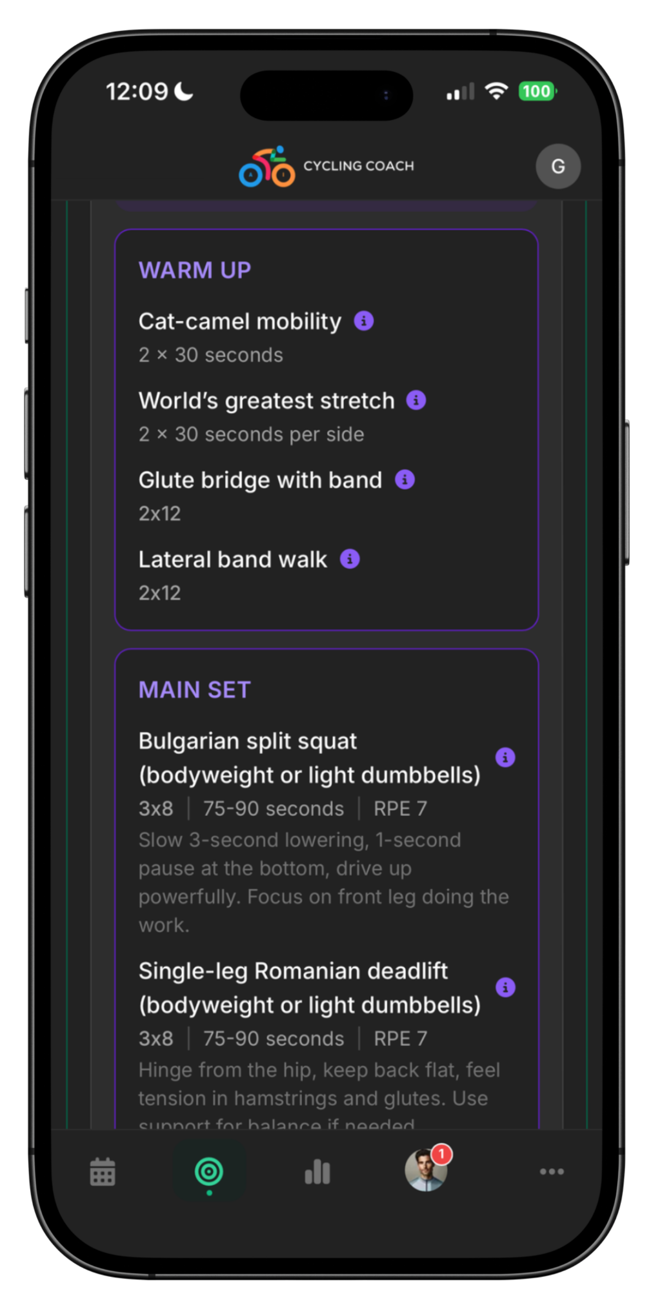 Strength Training iOS app screenshot